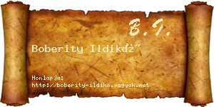 Boberity Ildikó névjegykártya
